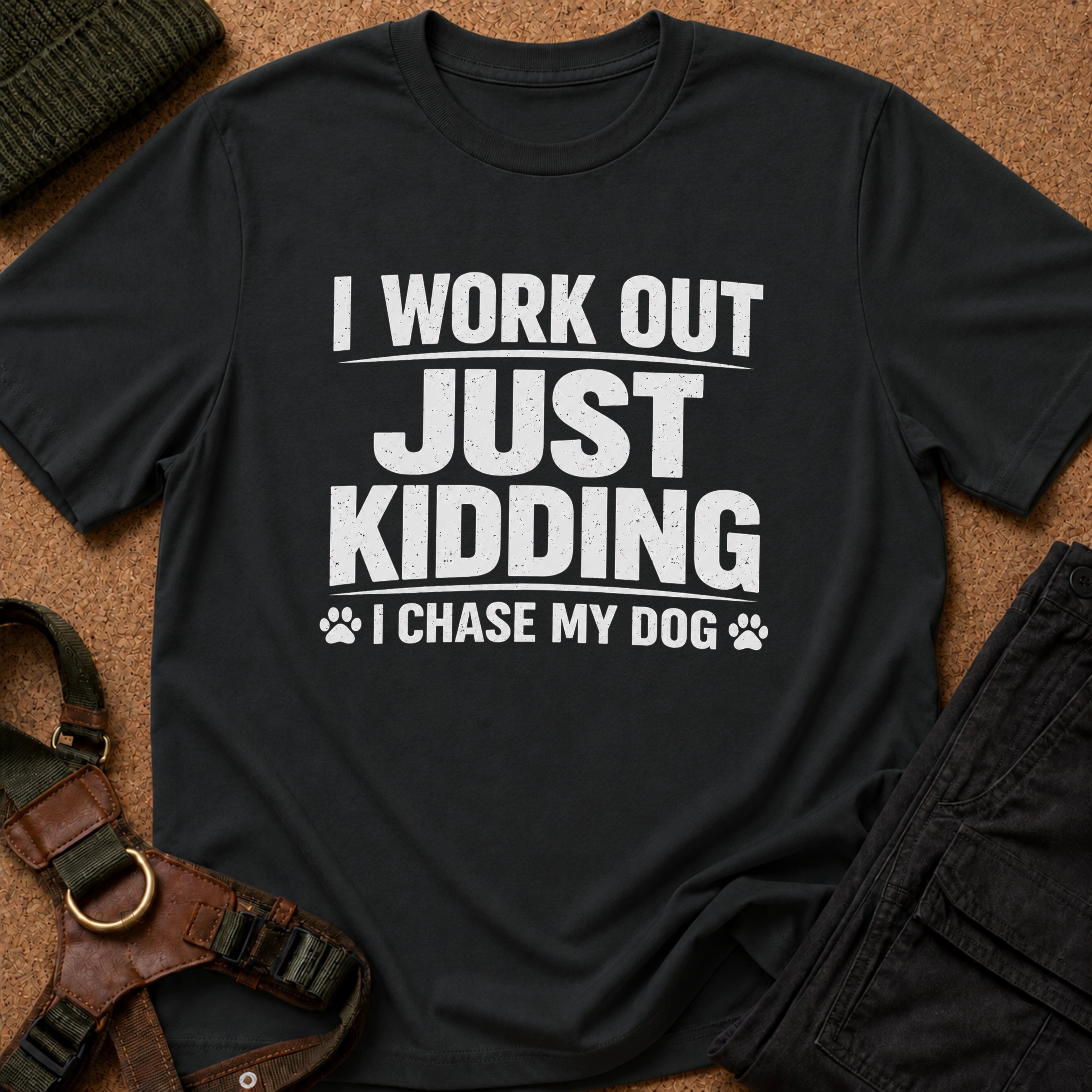 I Work Out Just Kidding I Chase My Dog Tee