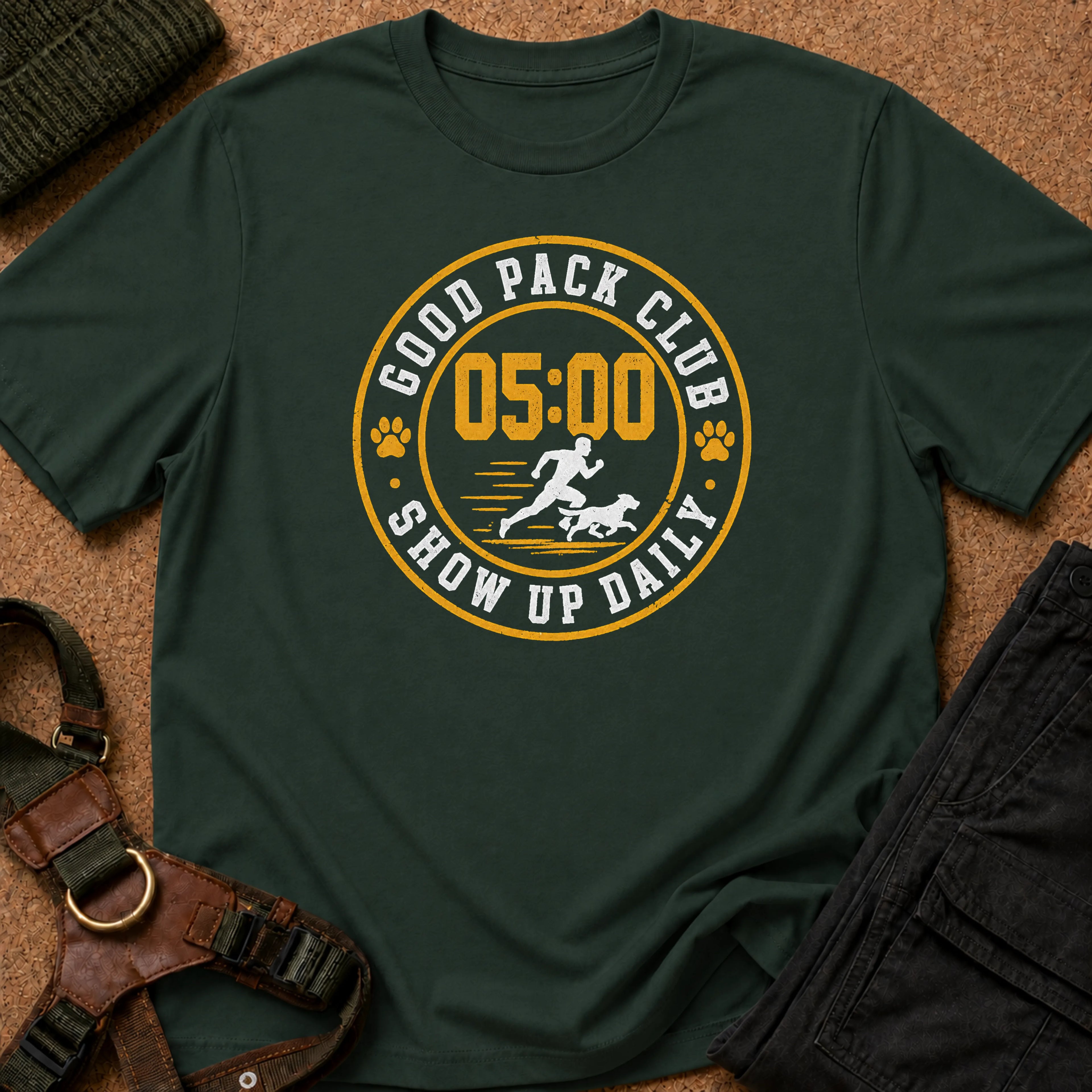 Show Up Daily Badge Tee