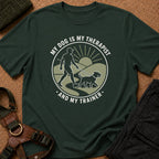 Mi perro es mi terapeuta y mi entrenador camiseta