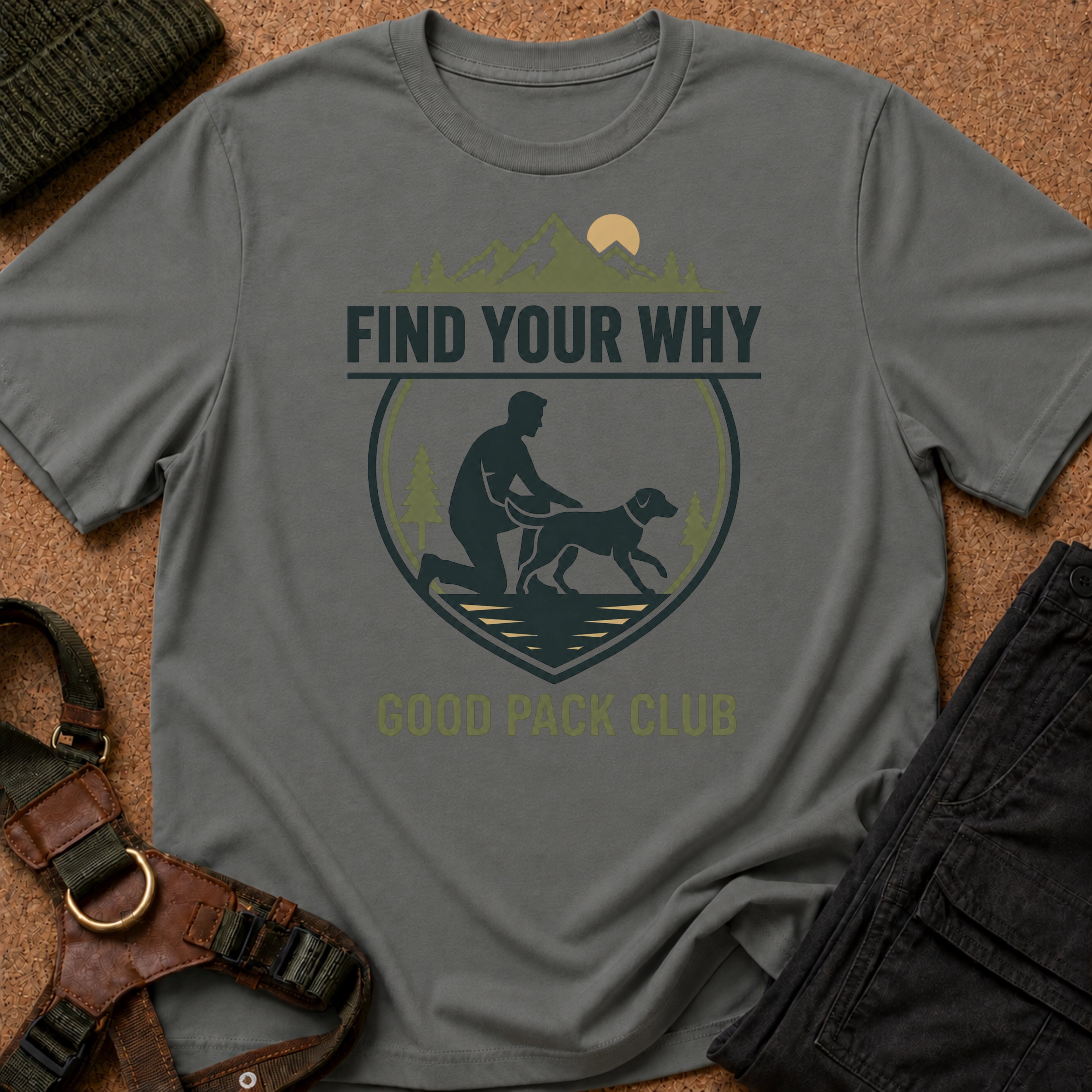 Camiseta con el lema «Encuentra tu porqué»