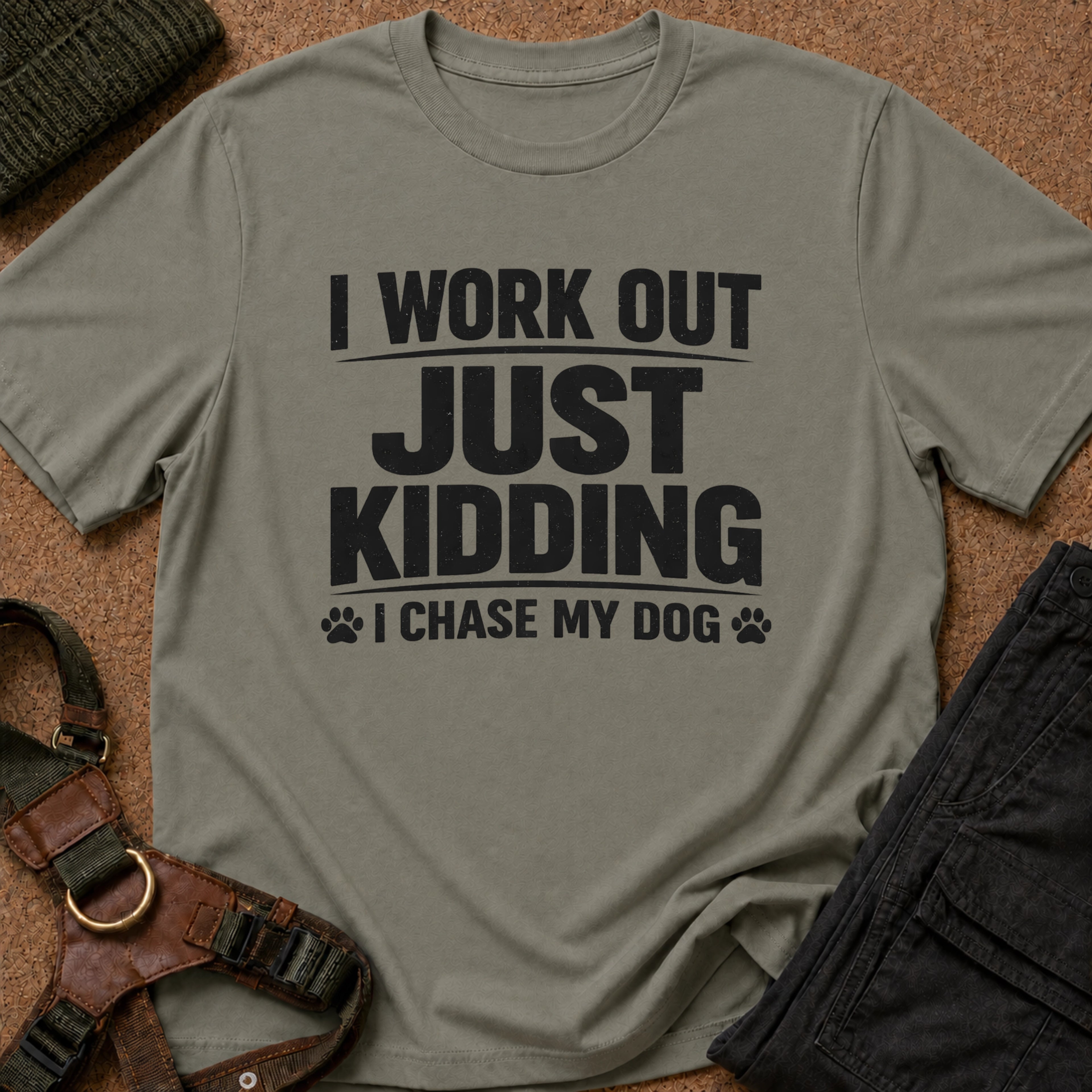 I Work Out Just Kidding I Chase My Dog Tee