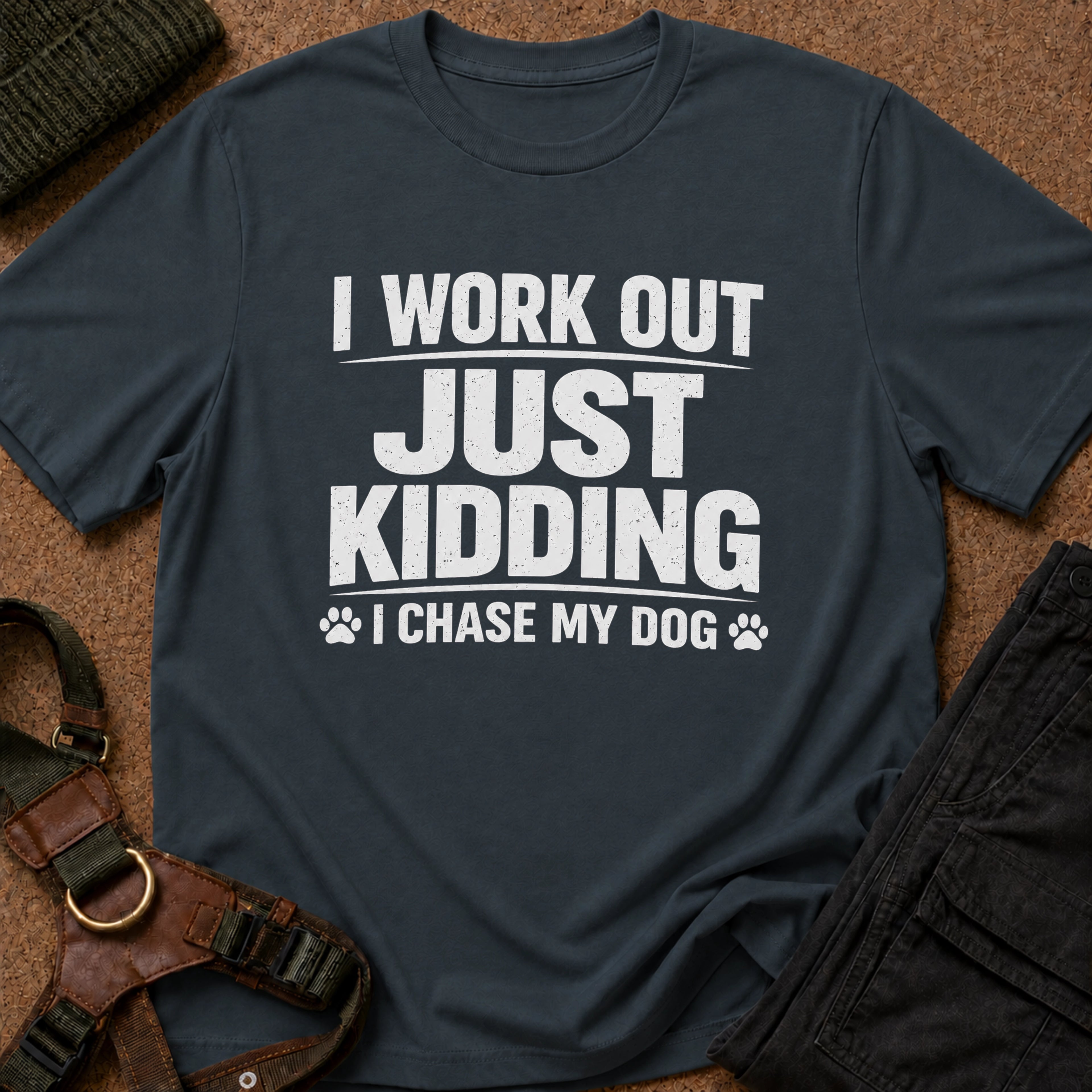 I Work Out Just Kidding I Chase My Dog Tee