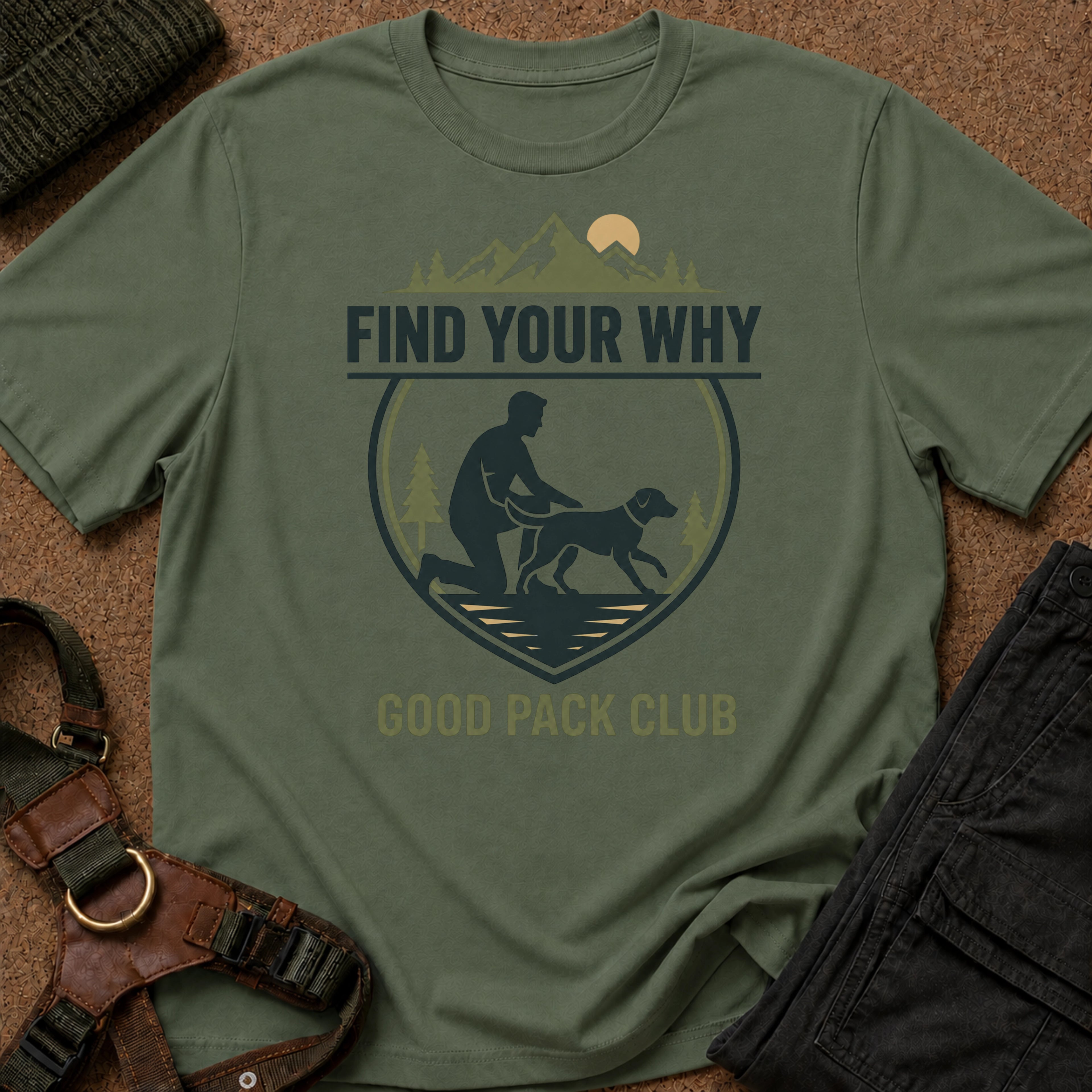 Camiseta con el lema «Encuentra tu porqué»
