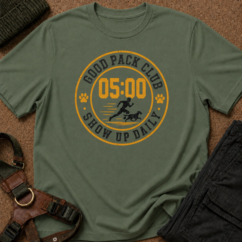 Show Up Daily Badge Tee
