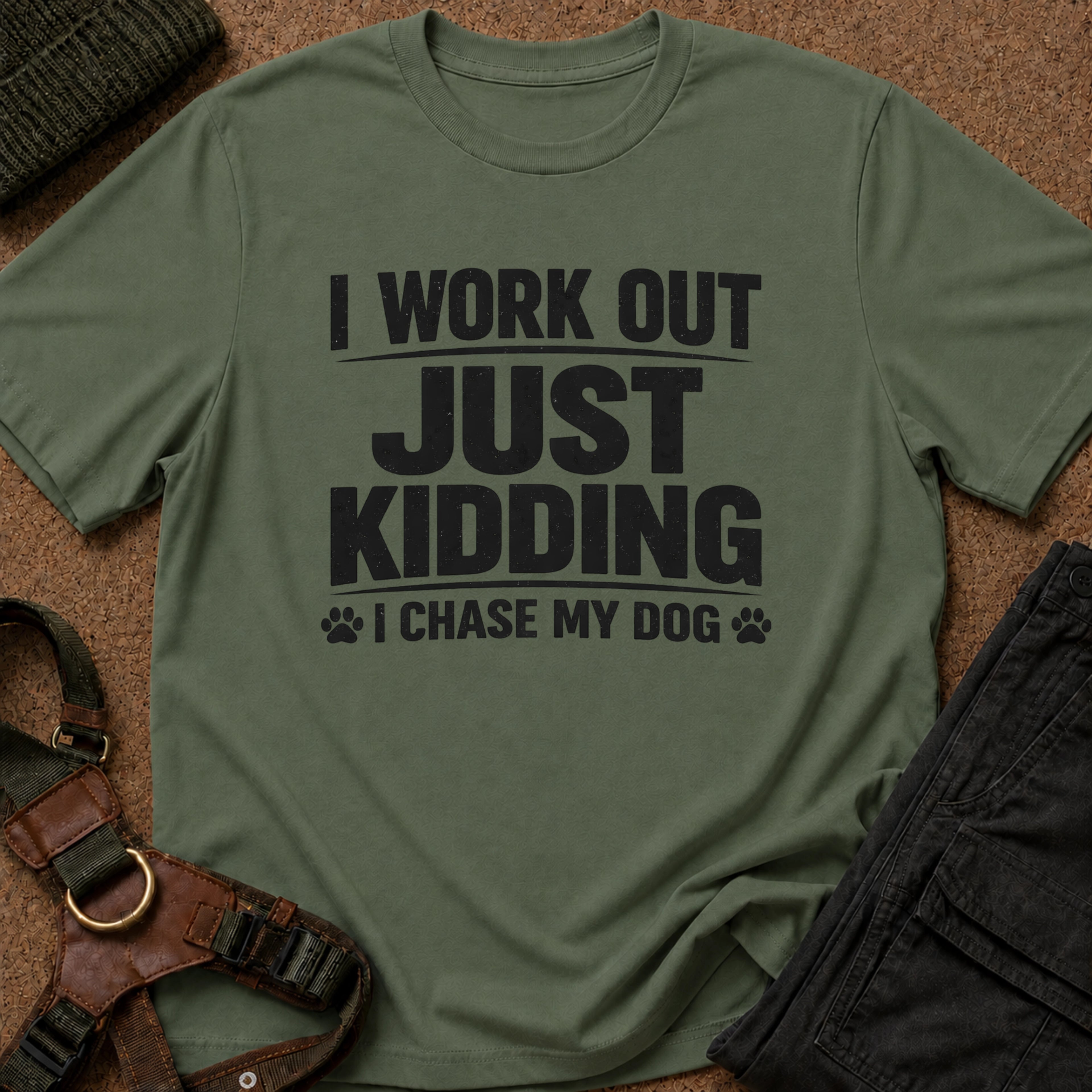 I Work Out Just Kidding I Chase My Dog Tee