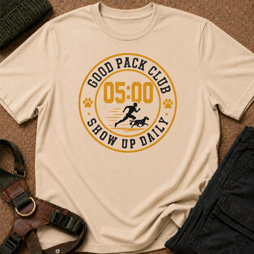 Show Up Daily Badge Tee