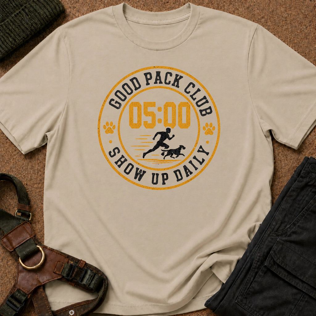 Show Up Daily Badge Tee