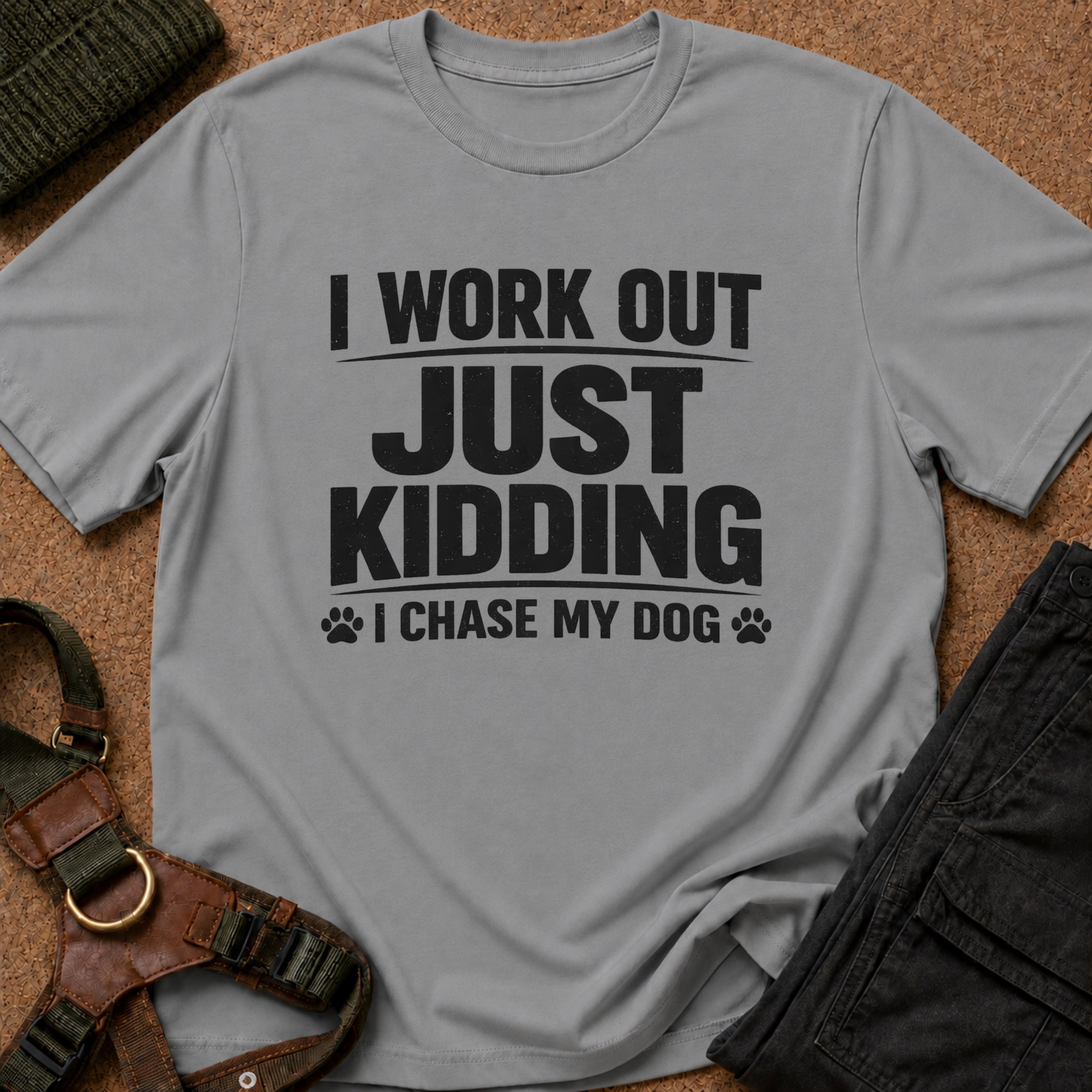 I Work Out Just Kidding I Chase My Dog Tee