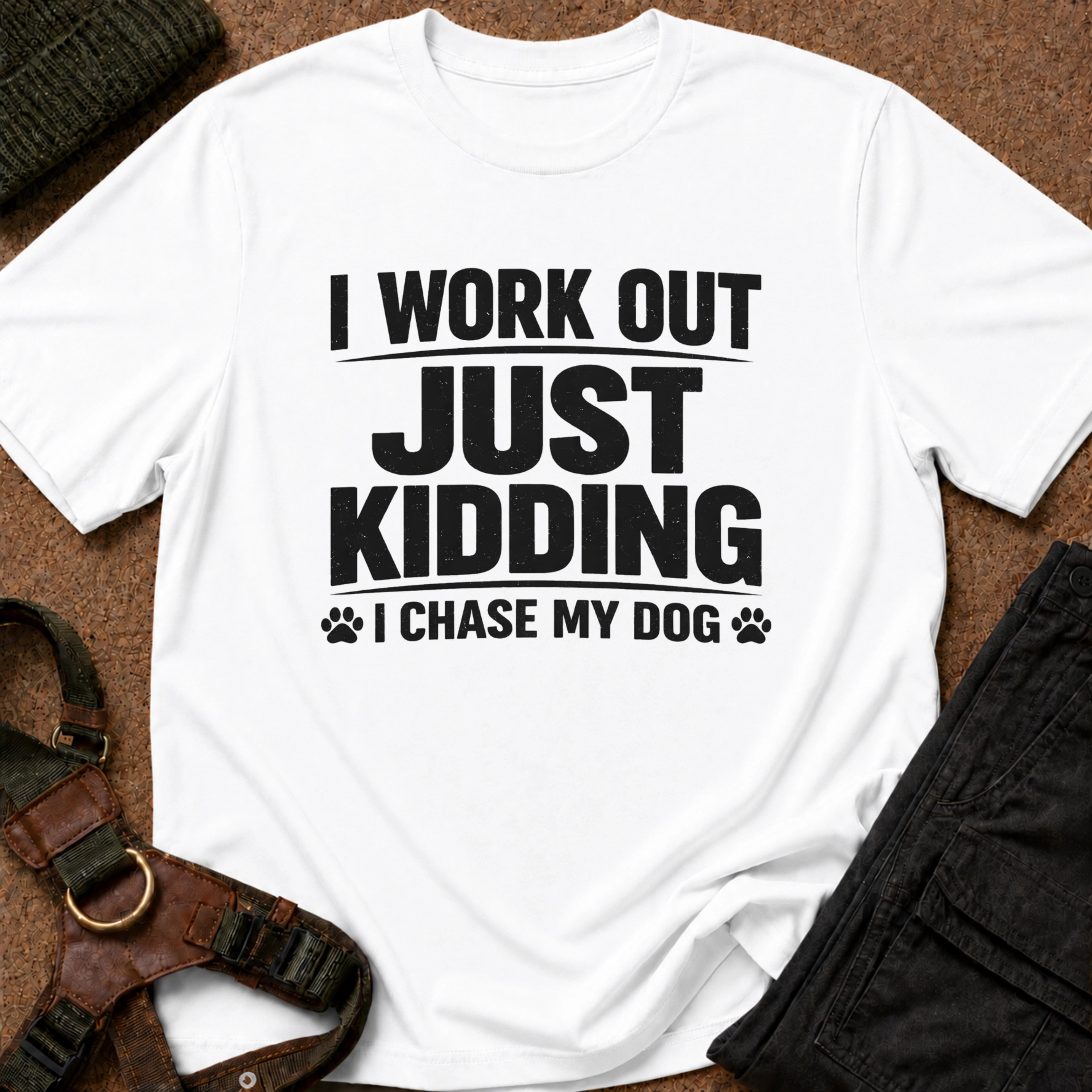 I Work Out Just Kidding I Chase My Dog Tee
